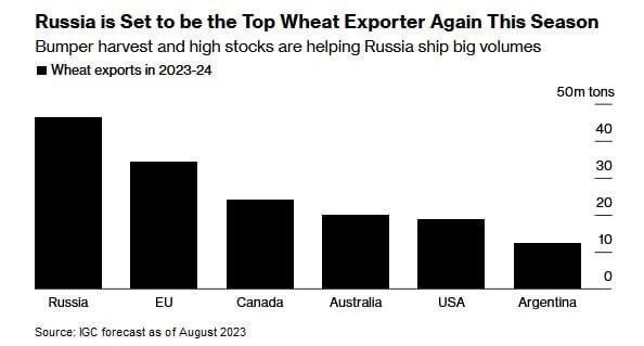 В США признали мировое лидерство России на рынке пшеницы