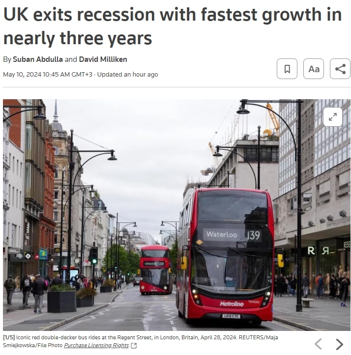 Великобритания выходит из рецессии с самым быстрым ростом экономики почти за три года — Reuters