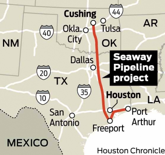 Мощность трубопровода Seaway расширена.
