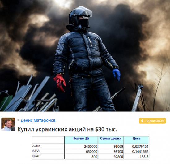 Инвестиции в украинские акции? Паноптикум реализовался.
