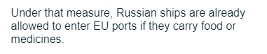 ЕС разрешила импорт продовольствия из России